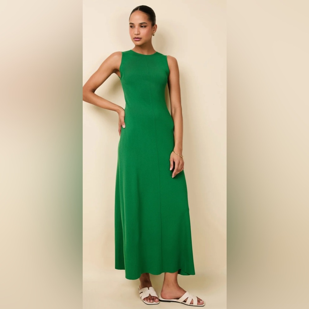 SOLID & STRIPED Lucerne Dress Tennis Green Sleeveless Maxi Dress